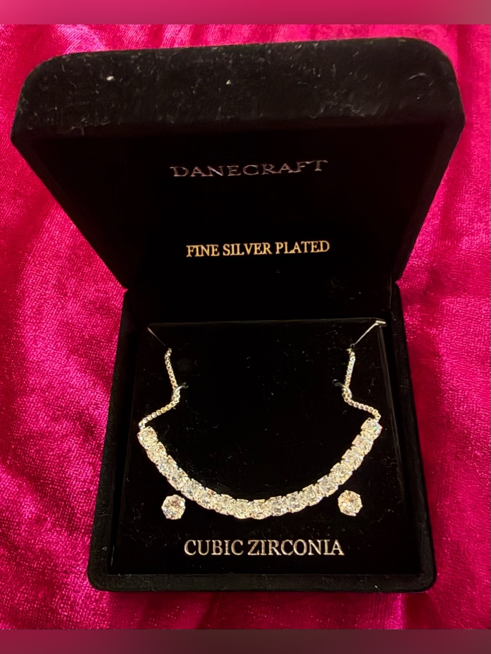 Danecraft Fine Silver-Plated Cubic Zirconia Necklace - Silver